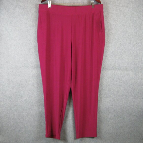 Attitudes by Renee Como Jersey Straight Leg Pants Size XL Fuchsia NEW - Picture 1 of 6